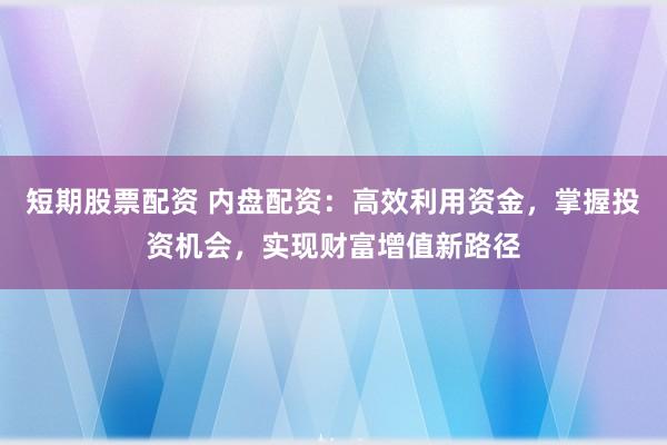 短期股票配资 内盘配资：高效利用资金，掌握投资机会，实现财富增值新路径