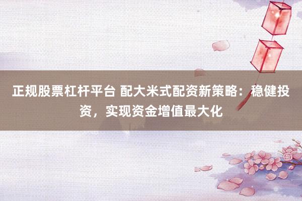 正规股票杠杆平台 配大米式配资新策略：稳健投资，实现资金增值最大化
