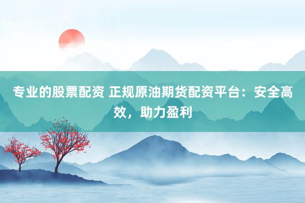专业的股票配资 正规原油期货配资平台：安全高效，助力盈利
