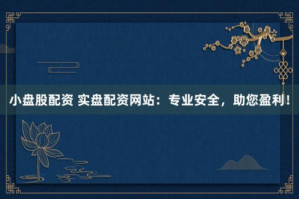 小盘股配资 实盘配资网站：专业安全，助您盈利！