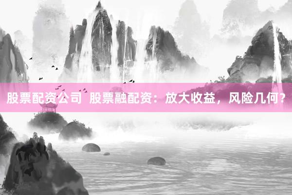 股票配资公司 股票融配资:放大收益,风险几何?