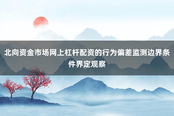 北向资金市场网上杠杆配资的行为偏差监测边界条件界定观察