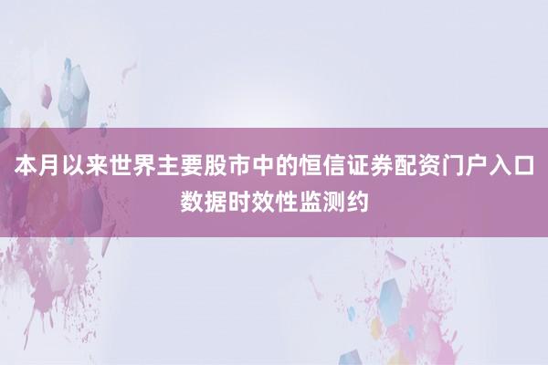 本月以来世界主要股市中的恒信证券配资门户入口数据时效性监测约