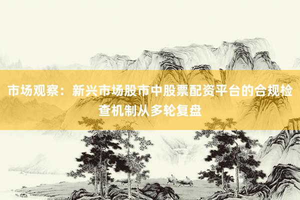 市场观察：新兴市场股市中股票配资平台的合规检查机制从多轮复盘
