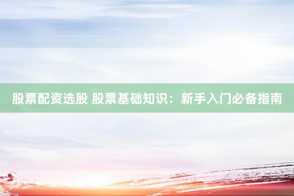 股票配资选股 股票基础知识：新手入门必备指南